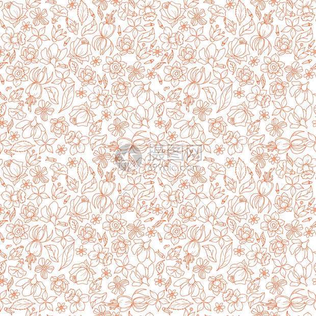 花纺花包装纸时尚纺品草图无缝图案矢量插图插画图片下载 正版图片 摄图网