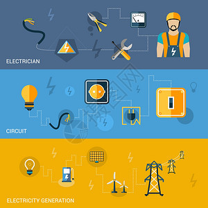电平横幅电工电路发电元件隔离矢量插图图片