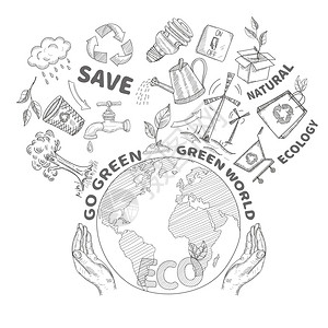 ae环境保护插画_ae环境保护卡通_ae环境保护插图_手绘_板绘_摄图网