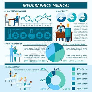 医生医院诊所的信息图集与医疗符号图表矢量插图医生信息摄影集图片