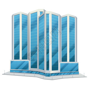 现代城市璃塔城市市中心办公中心高楼大厦日天际线抽象平矢量插图城市璃高楼插图图片