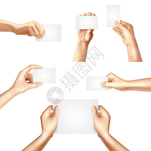 手白色空白模板为名片样本促销广告横幅抽象矢量插图手空白卡片海报图片