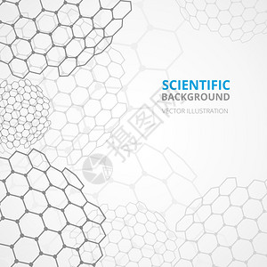 现代科学六角形细胞球Tesselar背景模式模板的网站标题公告抽象矢量插图科学背景模板打印图片