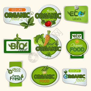 生物机生命章生物机食品农场生命绿色章矢量插图图片