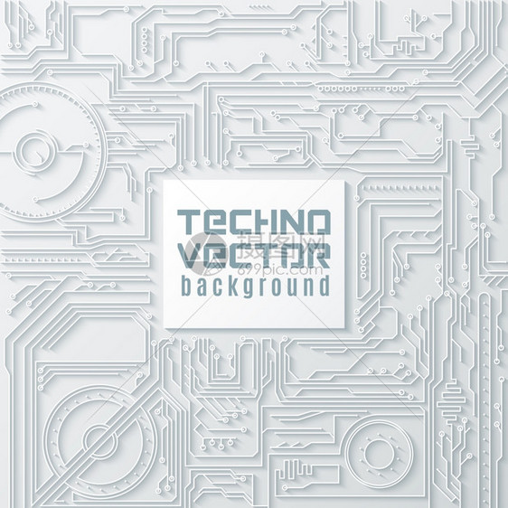 高科技数字电路计算机母处理器背景矢量插图电路矢量背景图片