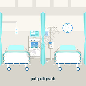 亢１ㄒ搅坪蠡指病房设备与监视器,病人监督与监视器抽象矢量插图插画