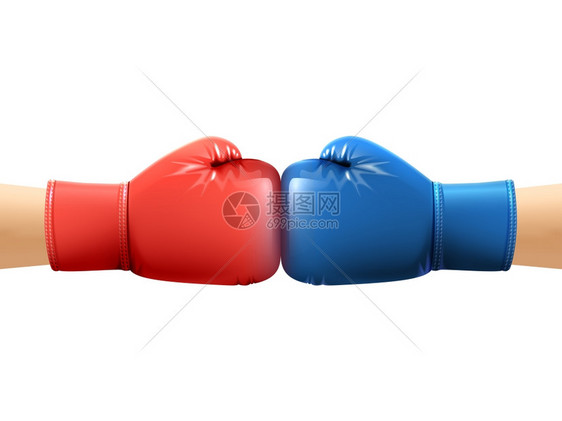 两只人手现实拳击手套冲孔矢量插图双手戴拳击手套图片