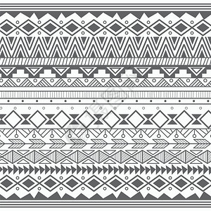 阿兹特克部落图案条纹,矢量插图图片