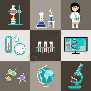 科学信息图表平风格矢量插图图片