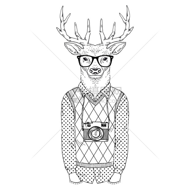 拟人化穿着时髦风格的鹿的时尚插图插画图片下载 正版图片 摄图网 拟人化穿着时髦风格的鹿的时尚插图插画图片下载 正版图片 摄图网