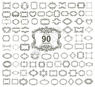套90个老式花架矢量图片