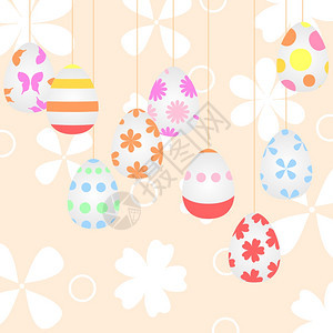 复活节背景2复活节背景与鸡蛋绳索上矢量插图图片