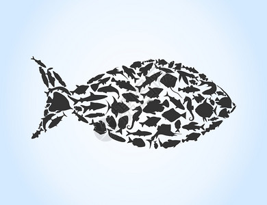 fish8小鱼中收集的鱼矢量插图图片