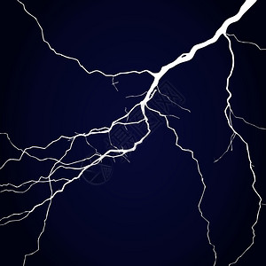 闪电夜空中的闪电矢量插图图片