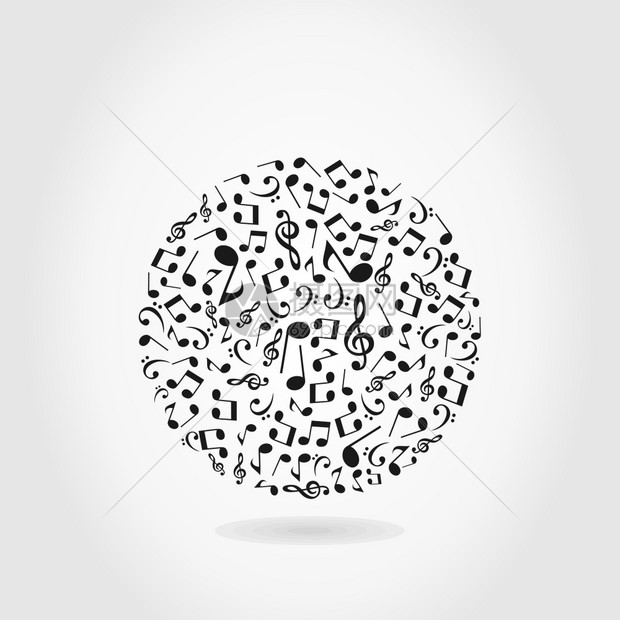 音符中抽象出音乐球体矢量插图插画图片下载-正版图片300944202-摄