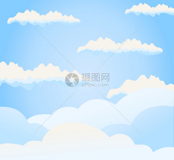 天空蓝天云彩矢量插图图片