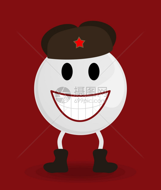 苏联的微笑苏联人微笑着戴着顶帽子戴着顶耳环矢量插图