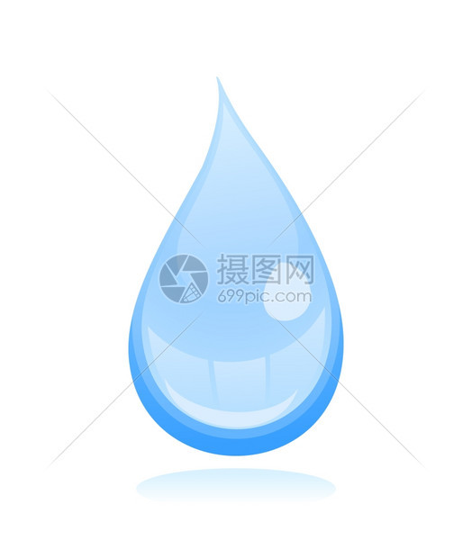 水滴2白色背景上的蓝色水滴矢量插图图片