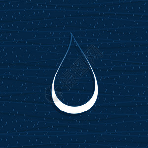 蓝色背景上的白色水滴矢量插图图片