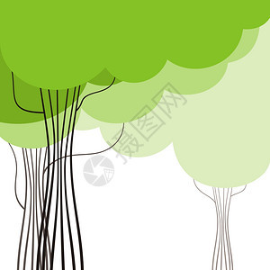 绿色的树锥矢量插图图片