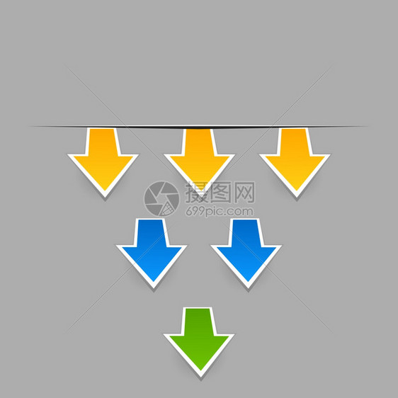 箭头个图标4灰色背景上的洞中的箭头矢量插图图片