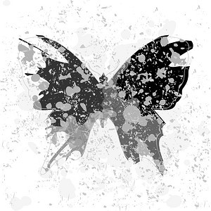 黑色背景上的酸蝴蝶矢量插图图片