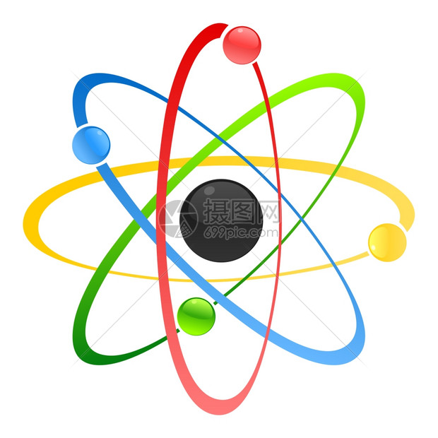 原子核原子模型矢量插图