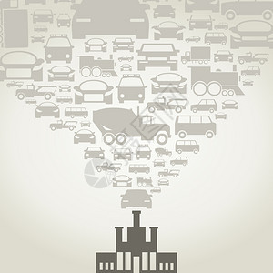 汽车工厂工业运输矢量插图图片