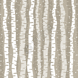 冬天的桦木矢量插图图片
