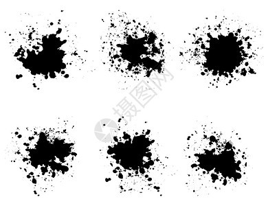 黑色污点抽象的黑色斑点矢量插图图片