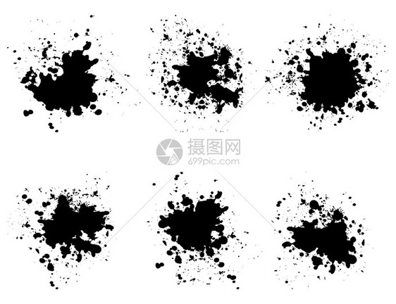 黑色污点抽象的黑色斑点矢量插图图片