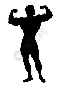 身体建设者人展示肌肉矢量插图背景图片