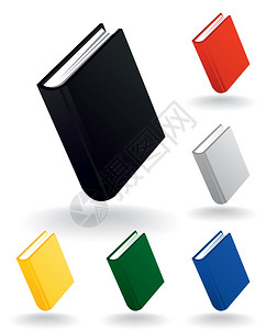 书籍图标同颜色的书的图标矢量插图图片