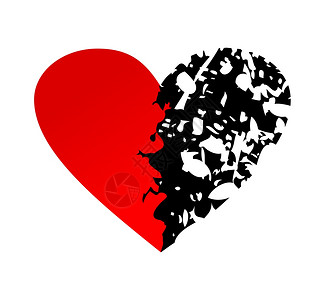 碎片化评论呢心碎了心碎成两半矢量插图插画