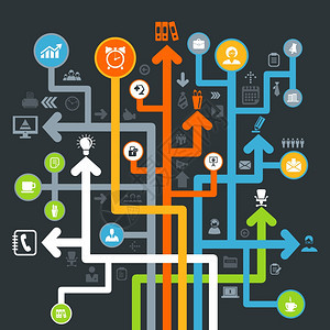 关于办公室的抽象箭头矢量插图图片