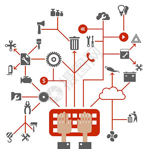 计算机网络中的工具矢量插图图片