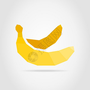 灰色背景上的黄色香蕉图片