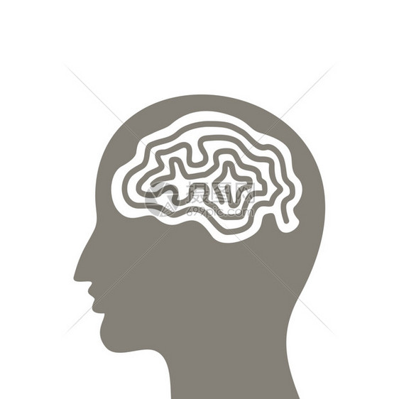 大脑男人的头上个迷宫图片
