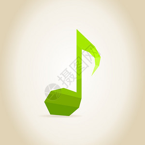 灰色背景上的绿色音乐音符图片