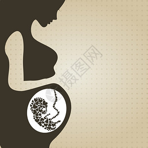 胚胎由女人子宫中的心脏成背景图片
