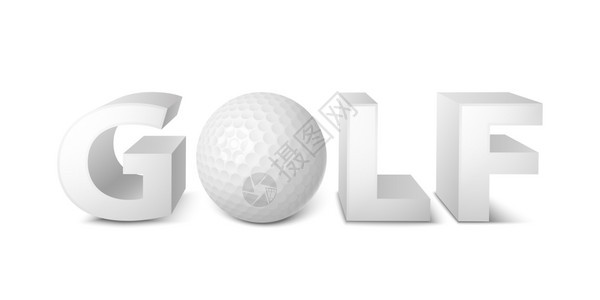 高尔夫球标志,章模板三维矢量插图背景图片