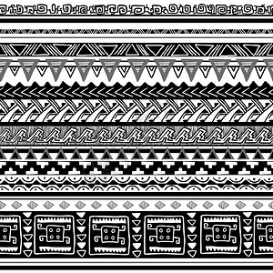 无缝传统文化部落纹理矢量插图图片