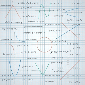 数学图公式,纸张背景向量插图图片