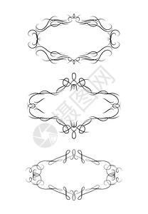复古书法装饰框架矢量插图孤立图片