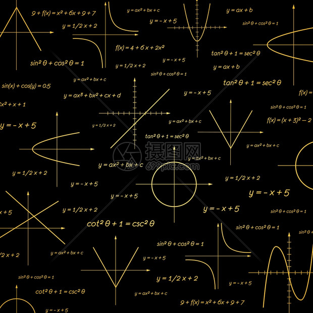 抽象科学数学公式矢量插图背景图片