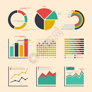 商业评级图图表信息图元素孤立向量插图图片