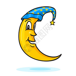 月亮夜帽与金星孤立矢量插图图片