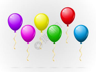 彩色气球包装饰矢量插图图片
