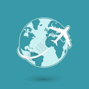 全球平旅游网络图标孤立矢量插图图片