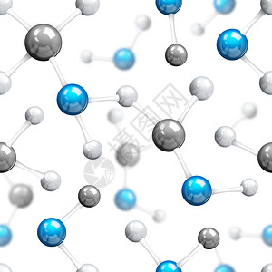 原子三维结构分子模型无缝图案矢量图图片
